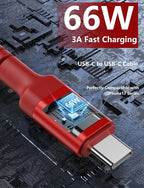 USBC to C Cable 6FT, 2 Pack USB C Cables, Type C Fast Charging Cable Nylon Braided USBC Charger Cable Compatible with iPhone 17/16/15/Pro/Plus/Pro Max/Samsung Galaxy S23/LG and More-Red