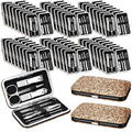 Geosar 50 Set 8 in 1 Travel Manicure Kit Bulk Professional Nail Clippers Pedicure Nail Care Tools Grooming Stainless Steel Set with Portable Travel Case, Gift for Valentine Men Women(Glitter Gold)