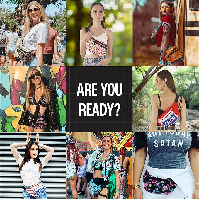 Fanny Pack Belt bag - Crossbody Waist Bag for Men or Women - Hands-Free, Waterproof Large Bumbag for Hiking, Running, and Travel (Pineapple)