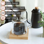 Brew To A Tea BTaT- Pour Over Coffee Maker Set, Double Wall Glass, 16 oz, Drip Coffee Maker Pour Over, Permanent Filter