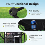 ALPHA CAMP Camping Chairs 250LBS Capacity, Heavy Duty Folding Chair with 4-Can Cooler Bag, Portable Outdoor Chair with Cup Holder for Adults, Collapsible for Tailgating, Beach, Fishing,Black,2PC