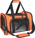 Soft Sided Carrier for Small Medium Cats Dogs,TSA Airline Approved Collapsible Travel Pet Carrier (Medium, Orange)