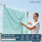 LANE LINEN Large Beach Blanket – Oversize Beach Towel, Beach Games for Family, Compact Quick-Dry Towel (82"x82"), Perfect for Lounging, Resort Stays, & Coastal Escapes - Aqua