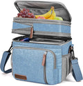 MIYCOO Lunch Bag & Lunch Box for Men Women, Double Deck Leakproof Insulated Soft Large Adult Camping Cooler bag for Work, Beach, Picnic, Travel (Blue, 15L)