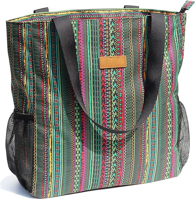 Original Floral Water Resistant Large Tote Bag Shoulder Bag for Gym Beach Travel Daily Bags Upgraded