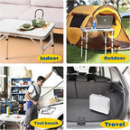 Yriuat Folding Camping Table 2ft Portable Pinic Table Adjustable Height Small Card Table Aluminum Foldable Lightweight with Carry Handle for Outdoor Indoor Hiking Camp BBQ Beach