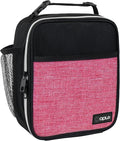 opux Premium Insulated Lunch Box, Soft School Lunch Bag for Girls Kids, Leakproof Small Lunch Pail Women Work, Reusable Compact Cooler Tote Lunchbox for Office Adult, Heather Pink