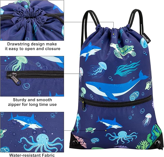 HOLYLUCK Drawstring Backpack Bag Sport Gym Sackpack