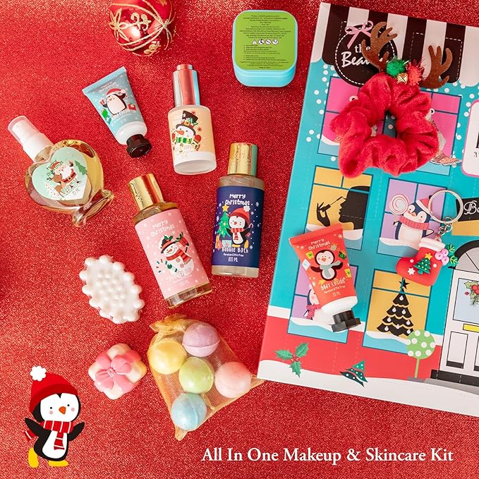 16 Pcs Advent Calendar 2025 Christmas Gifts for Women Mom - Luxury 2025 Gift Box for Christmas, Bath and Body Gift for Sister, Gift Baskets Set for New Year Gift, Christmas Bath and Body Gift Set