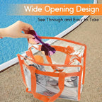 Hoiny Clear Bag for Stadium Events Approved, 12x6x12 Large Transparent Tote Bag with Zipper for Gym Concert Sports Festivals