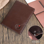 Polare Luxury RFID Blocking Leather Passport Holder Travel Wallet For Men and Women (Coffee with AirTag Slot)