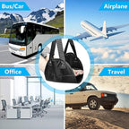 Foot Hammock for Aircraft Travel Car, with Storage Bag, Adjustable Portable Foldable Footrest Leg Rest, Removable Mat for Men and Women, Desktop Hammock Support for Travel, Cars and Home