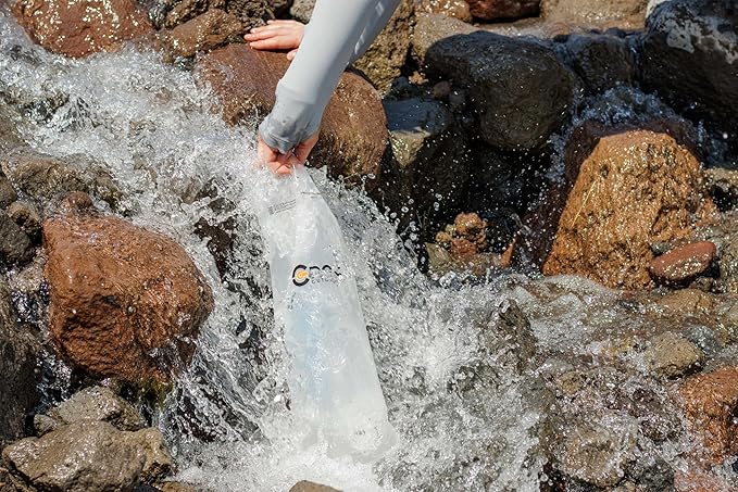 Vecto Water Collection and Filtration Bag (2L, 3L) - 28mm Neck Compatible with Popular Filters - Wide Opening for Easy Water Collection - Lightweight, Compact, Durable Tethered Cap and Slider