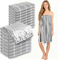 YSYJ 18 Pack Turkish Beach Towel 36 x 71 Inches Beach Towels Soft Lightweight Extra Large Pool Towels Quick Dry Sand Free Turkish Bath Towels Grey
