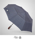 Balios Travel Folding Umbrella with Real Wood Handle Auto Open Close Vented Windproof Canopy - Designed in UK