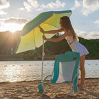Nice C Beach Chair, Sand Chair, Lake Chairs for Adults with Umbrella and Cooler, Low Beach Chairs High Back, Cup Holder & Carry Bag & Heavy Duty Compact Outdoor, Camping (Set of 2 Blue)