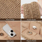 Trifabricy Beach Bags for Women, Large Beach Bag, Woven Straw Tote Bags Waterproof, Weaving Swim Shopping Travel Bag