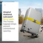 TRAVELY Luggage Straps - Particularly conspicuous & Secure - Incl. 2 Name Tags - Luggage Strap Ideal crosswise - [Set of 2]