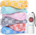 6 Packs Turkish Beach Towels Vacation Essentials Quick Dry Sand Free Oversized Bath Pool Swim Towel Extra Large XL Blanket Adult Travel Cruise Must Haves Clearance Stuff Necessities Accessories