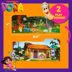 Dora Puffy Sticker Playset, 35 Reusable Stickers and 2 Play Scenes, Fun Kids Activities, Toddler Toys, Road Trip Essentials, Gifts for 4 Year Old Girl, Mess Free Airplane Toy