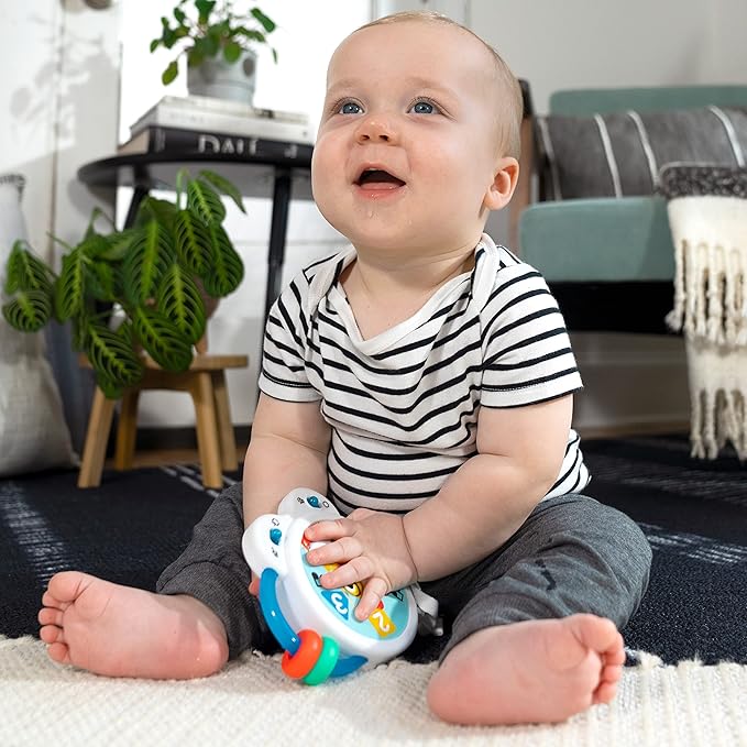 Baby Einstein Tiny Tempo Musical Toy Drum, Ages 3+ Months, Bead Chaser