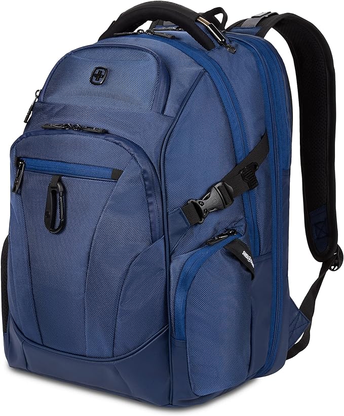 SwissGear Endure ScanSmart Laptop Backpack – TSA Approved Tech Backpack – Fits Most 17" Laptop – Multiple Organizer Pockets – Navy Ballistic