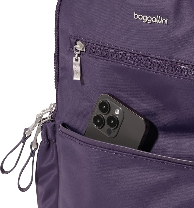 Baggallini Tribeca Expandable Laptop Backpack - 15"x11" Lightweight RFID Computer Bag for Work & Travel with Luggage Sleeve
