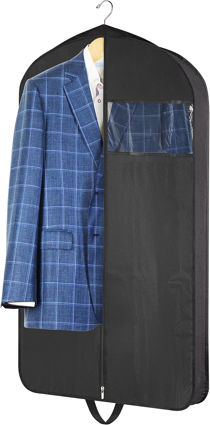 Garment Bag for Hanging Clothes - Travel Suit Bag Closet Covers for Men and Women - Long Dress, Mens Jackets, Coats, Shirts, Dance Clothing Protector, Zipper Hanger Wardrobe Dust Cover (42 Inch)