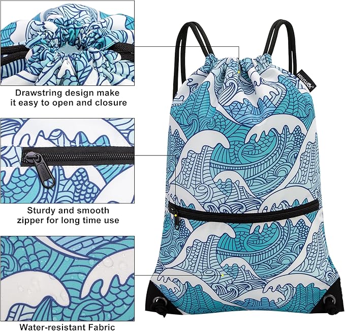 HOLYLUCK Drawstring Backpack Bag Sport Gym Sackpack