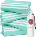 4 Pack Turkish Beach Towels Quick Dry Sand Free Oversized Bath Pool Swim Towel Extra Large XL Blanket Adult Travel Cruise Accessories Must Haves Clearance Stuff Necessities Vacation Essentials