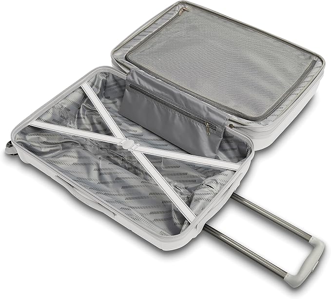 American Tourister Stratum 2.0 Expandable Hardside Luggage with Spinner Wheels, Carry-On, White