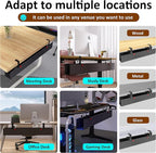 48" Gaming Under Desk Cable Management Tray, Black No Drill Cord Organizer for PC Setup, Large Anti-Sag Wire Hider, Stealth Cable Management Net for Battlestation (Black, 47.8")