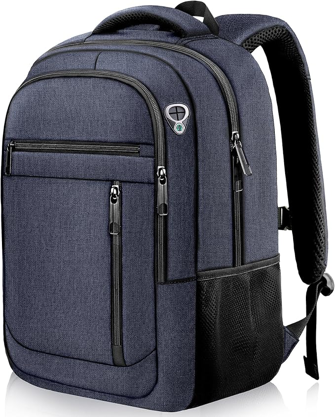 Travel Backpack, Extra Large 45L Travel Backpack for Men & Women, Expandable Laptop Bag, Water Resistant Computer Backpack Fits 18.4 Inch Laptop, Lightweight Daypack for Flight, Blue