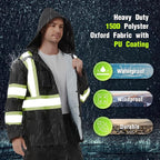 ProtectX High Visibility Waterproof Rain Gear for Men and Women, Hi Vis Reflective Safety Rain Jacket and Pant Suits Workwear
