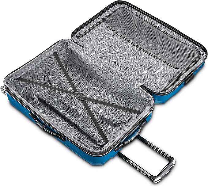 Samsonite Centric 2 Hardside Expandable Luggage with Spinner Wheels, Caribbean Blue, Checked-Large 28-Inch