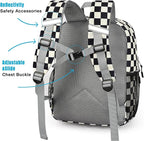 STEAMEDBUN Corduroy Kids Backpack for Boys Girls 3-8, Boys Backpack for Elementary Kindergarten - Checkered