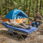 ABORON 2PK XXL Camping Cot for Adults 900LBS - 78"×32" Oversized Folding Bed with Mattress Pad, Heavy Duty 1200D Oxford Outdoor Cot with Carry Bag
