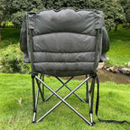 Bolosy Oversized Camping Chairs for Adults Heavy Duty Padded Portable Lawn Chairs Outdoor Folding Chairs XL Camp Chairs with Cup Holder Suproot 500 lbs, Gray Plaid