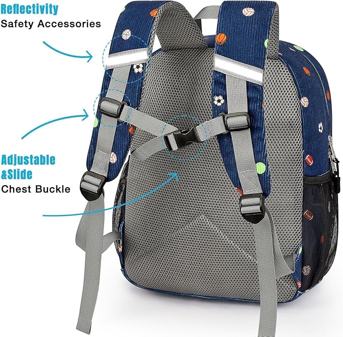 STEAMEDBUN Corduroy Toddler Backpack for Boys Girls 2-4, Kids Preschool Backpack for Kindergarten