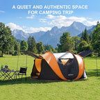 Pop Up Camping Tent, 2/4/6 Person Instant Tent Waterproof PU4500mm, Spacious Ventilated Camping Tent with Front Porch, Quick Setup Lightweight Portable for Outdoor Camping Hiking Beach