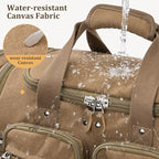 Gonex Canvas Duffle Bag for Travel, Expandable Water Resistant 50L Carry on Duffel Overnight Weekender Gym Bag with Wet Dry Separation Pocket & Suitcase Handle Sleeve,Coffee