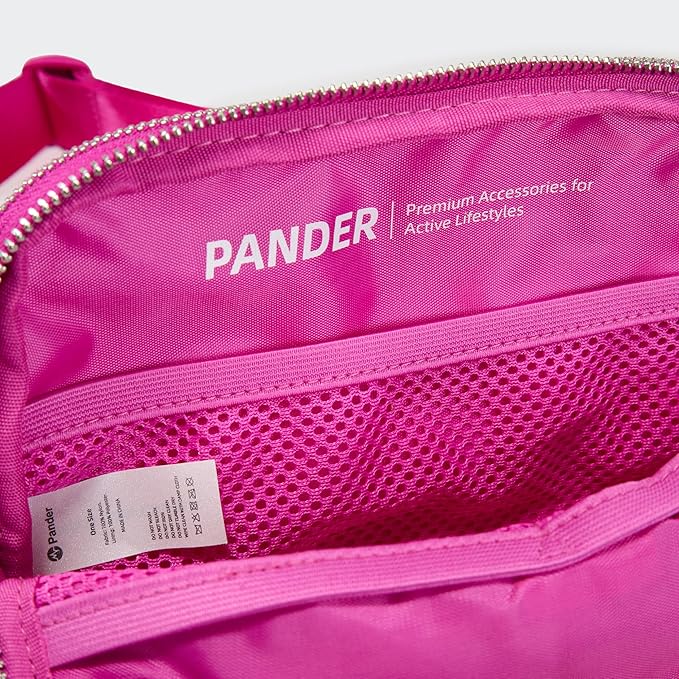 Pander Everywhere Belt Bag for Women, 5 Zipper Pockets Nylon Crossbody Fanny Pack Purse (Grape Purple)