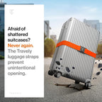 TRAVELY Luggage Straps - Particularly conspicuous & Secure - Incl. 2 Name Tags - Luggage Strap Ideal crosswise - [Set of 2]