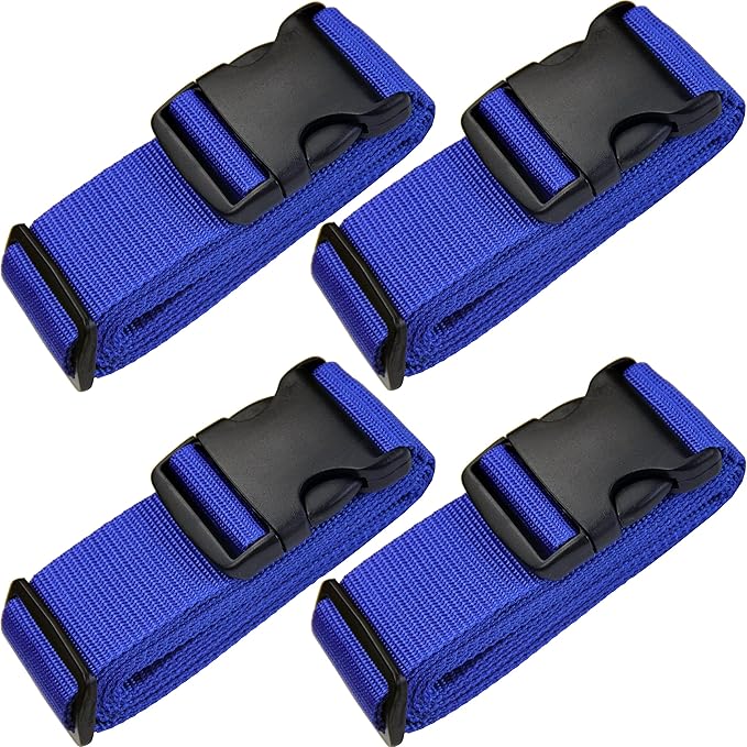 Ultra Long Heavy Duty Luggage Straps for Suitcases/Uprights/Duffels/Bags, 79" Adjustable Travel Packing Belts for Cargo Safety, Sturdy Baggage Strap Belts Multi-Pack