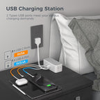 TESSAN Short Extension Cord 0.5Ft, Flat Plug Outlet Extender with 4 Widely AC with 3 USB Ports (2 USB C), Multi Plug Small Power Strip for Travel, Home, College Dorm Essentials, Gray