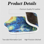 Luggage Tags for Suitcases, 2 Pack Cute PU Leather Luggage Tag TSA Approved with Stainless Steel Loop and Address Card Baggage Tag for Travel&Cruise Ships&Shipping Starry Night, by Chelmon