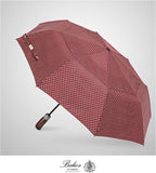 Balios Travel Folding Umbrella with Real Wood Handle Auto Open Close Vented Windproof Canopy - Designed in UK