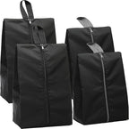 Simple Houseware Travel Shoe Bags, Set of 4 Waterproof with Zipper, Black