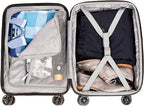 NONSTOP NEW YORK Luggage Expandable Spinner Wheels hard side shell Travel Suitcase Lightweight, TSA Lock, Double USB Port (Black, Checked-Medium 24-Inch)