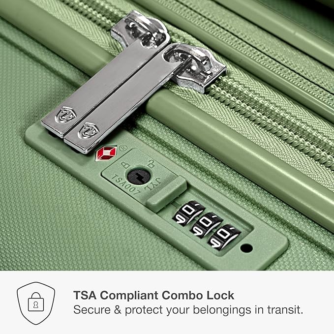 Traveler's Choice Pagosa Hardshell Expandable Luggage with Spinner Wheels, Green, 3-Piece Set (22/26/30)